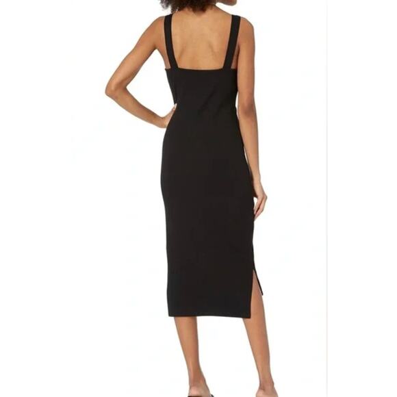2/$30 The Drop Amelia Ribbed Knit Midi Dress Black Sleeveless Size 2XL - Picture 2 of 12